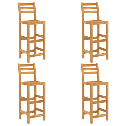 vidaXL Outdoor Bar Set | Natural wood | Solid acacia wood | Medium | Footrest - Brown