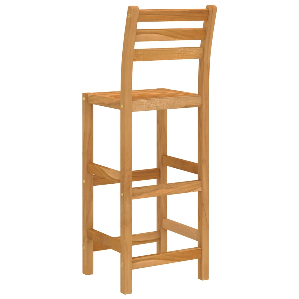 vidaXL Outdoor Bar Set | Natural wood | Solid acacia wood | Medium | Footrest - Brown