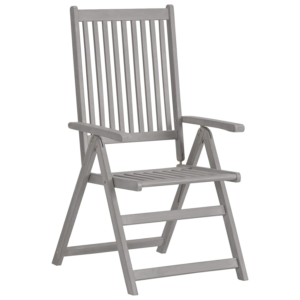 vidaXL Garden Dining Set | Grey wash | Solid acacia wood | Large | Foldable