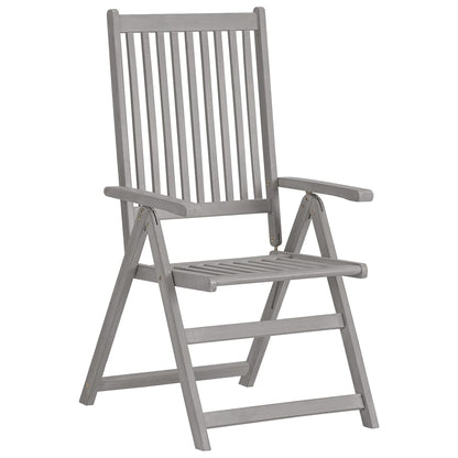 vidaXL Garden Dining Set | Grey wash | Solid acacia wood | Large | Foldable