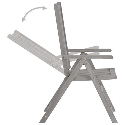 vidaXL Garden Dining Set | Grey wash | Solid acacia wood | Large | Foldable