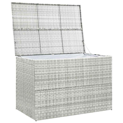 vidaXL Garden Storage Box Light Grey 150x100x100 cm Poly Rattan