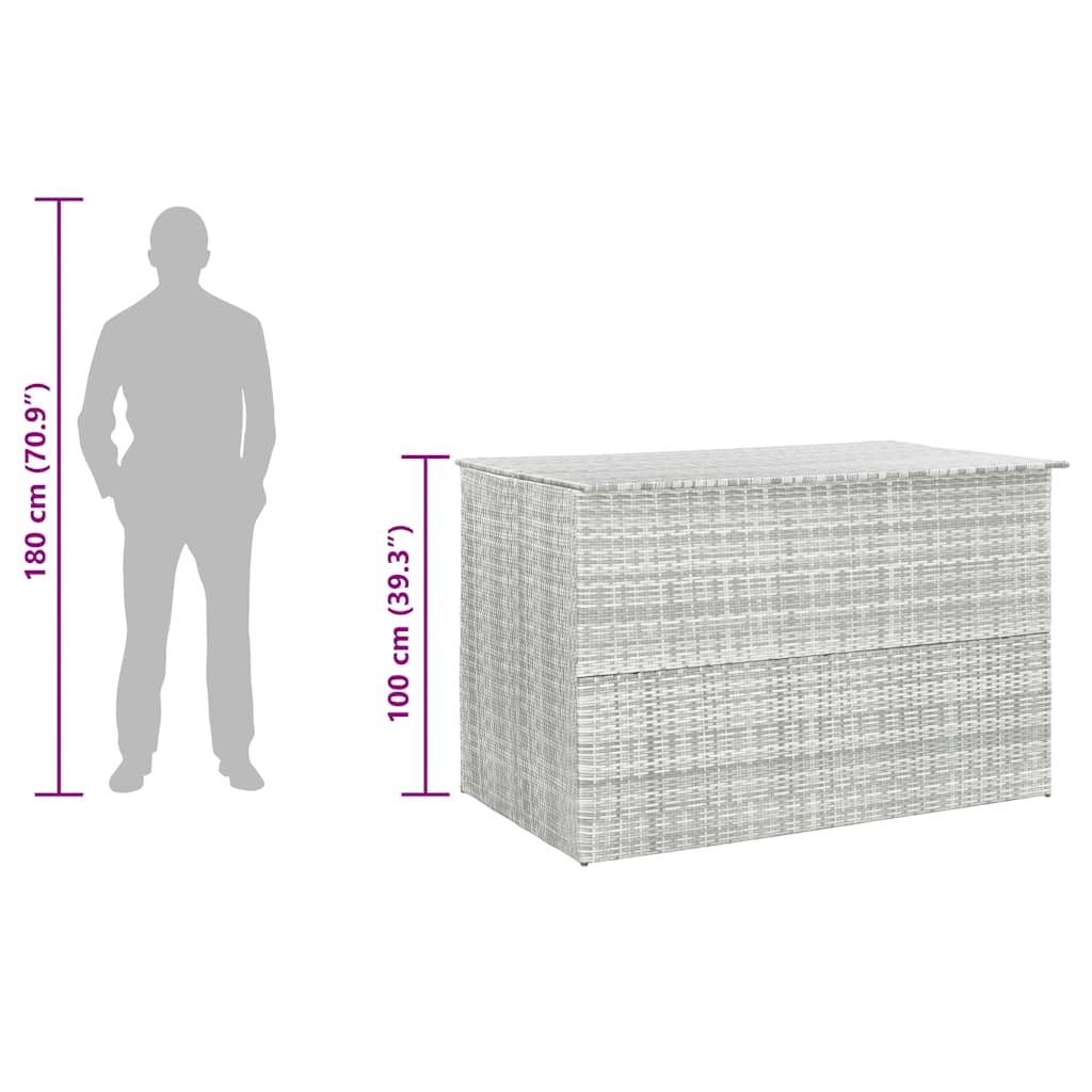 vidaXL Garden Storage Box Light Grey 150x100x100 cm Poly Rattan
