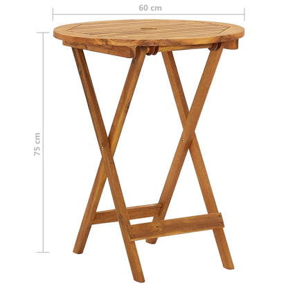 vidaXL Garden Dining Set | Natural wood | Solid acacia wood | Compact - Brown - 60 cm