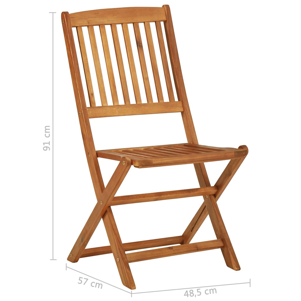 vidaXL Garden Dining Set | Natural wood | Solid acacia wood | Compact - Brown - 60 cm
