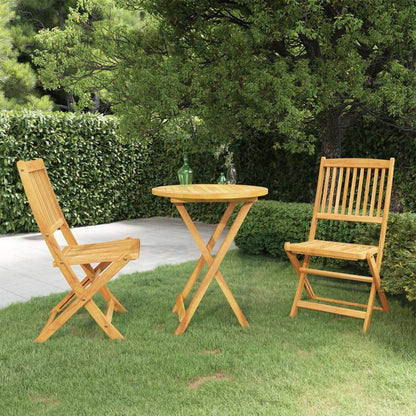 vidaXL Garden Dining Set | Natural wood | Solid acacia wood | Compact - Brown - 60 cm