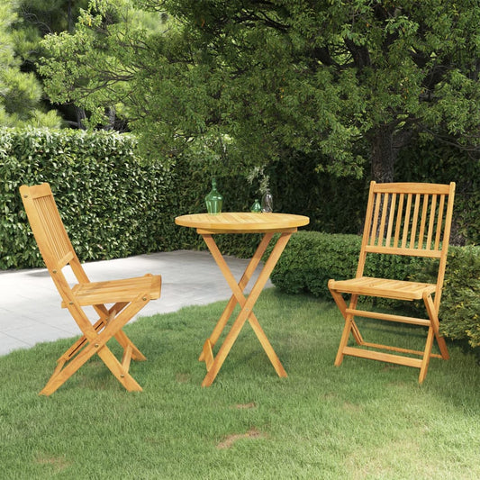 vidaXL Garden Dining Set | Natural wood | Solid acacia wood | Compact - Brown - 60 cm