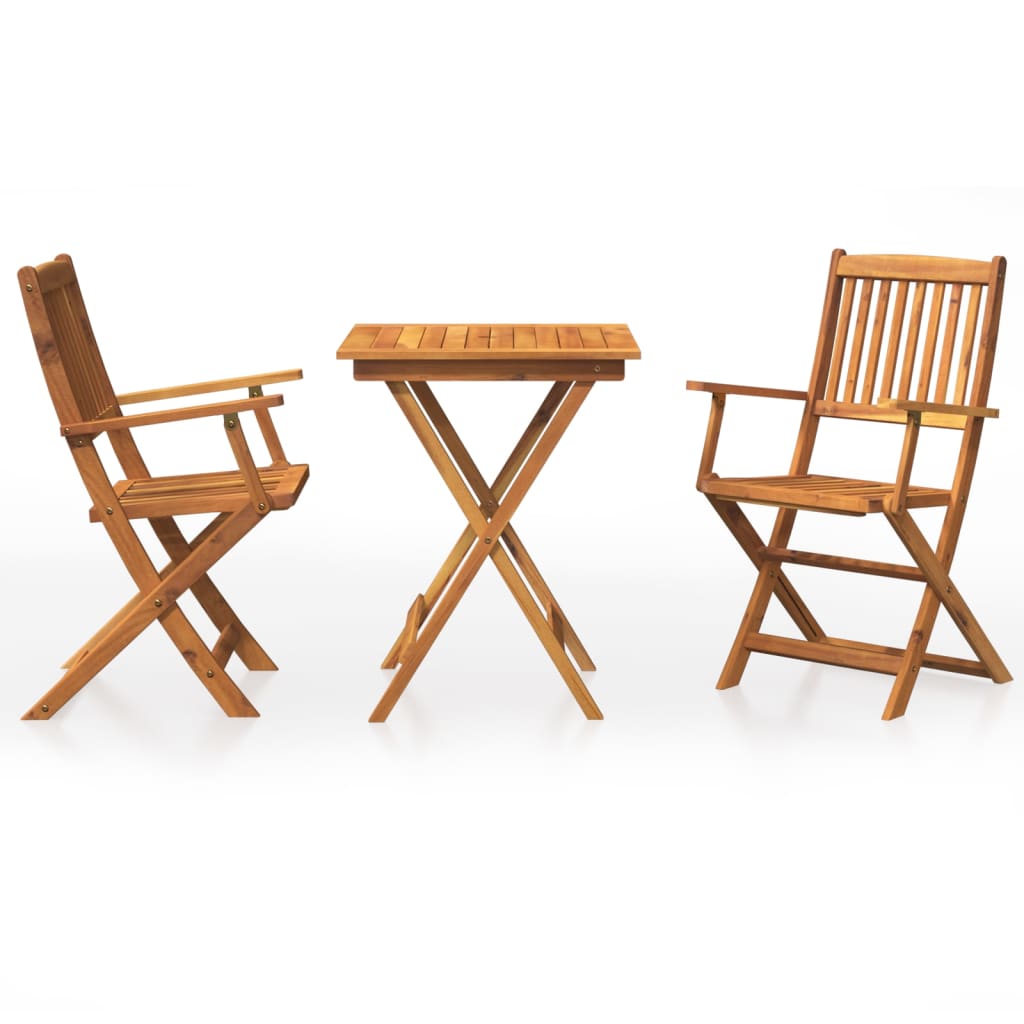 vidaXL Garden Dining Set | Foldable | Square | Rustic - Brown - 60 cm