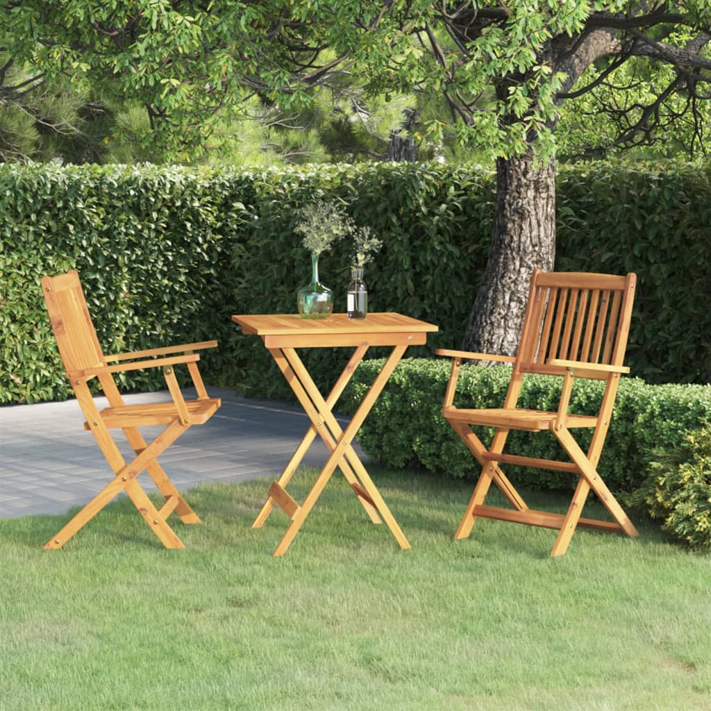 vidaXL Garden Dining Set | Foldable | Square | Rustic - Brown - 60 cm
