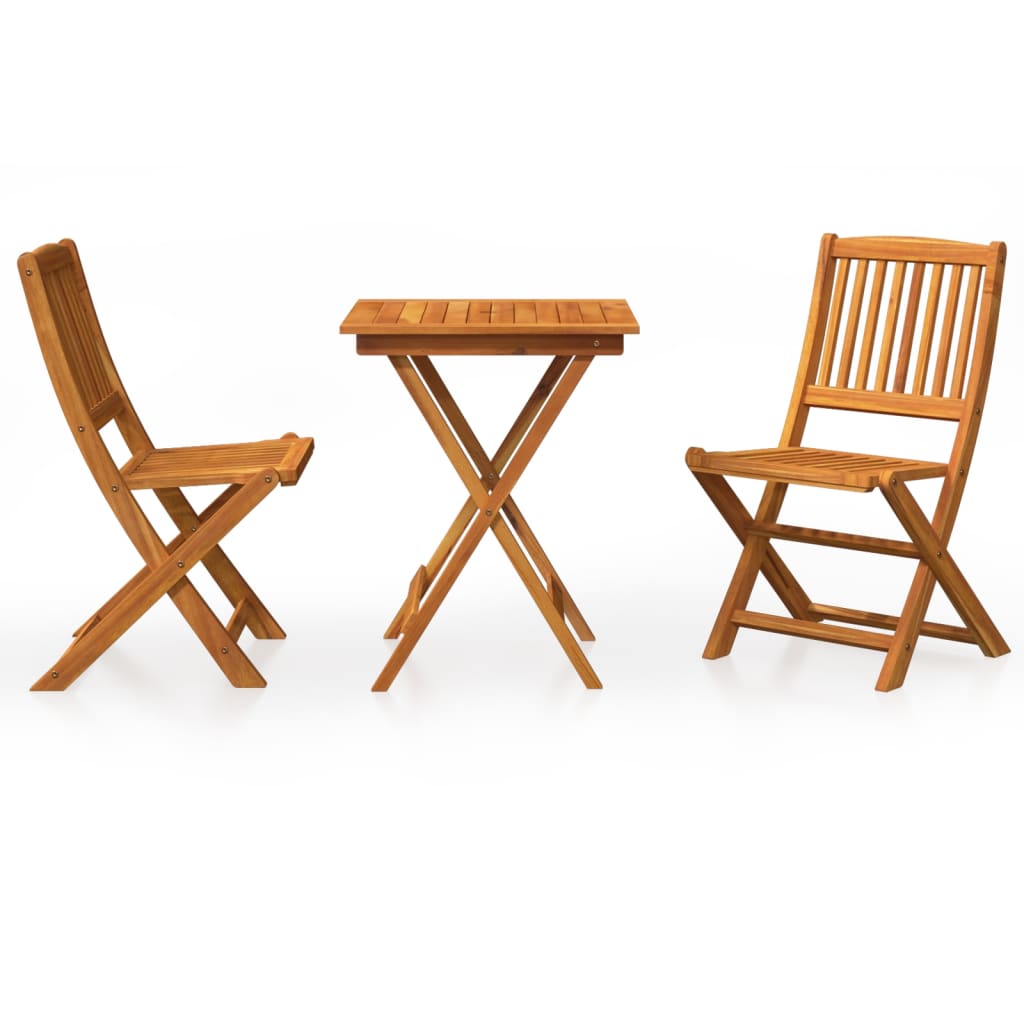 vidaXL Garden Dining Set | Natural wood | Solid Acacia wood | Compact - Brown - 60 cm - 15472