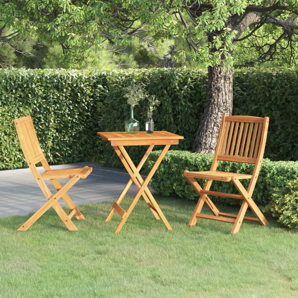 vidaXL Garden Dining Set | Natural wood | Solid Acacia wood | Compact - Brown - 60 cm - 15472