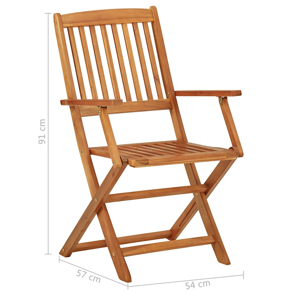 vidaXL Garden Dining Set | Natural Acacia | Solid Acacia wood | Small | Foldable - Brown - 70 cm