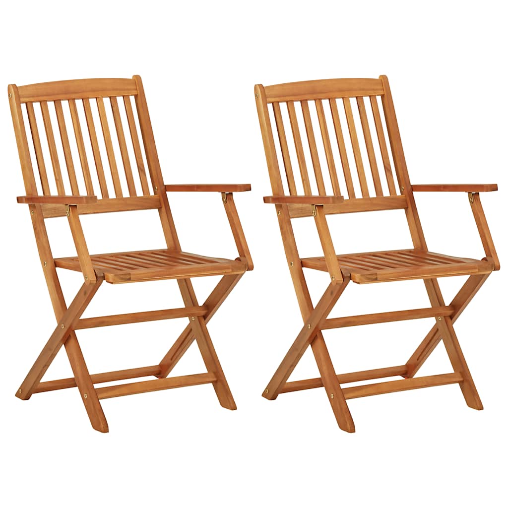 vidaXL Garden Dining Set | Natural Acacia | Solid Acacia wood | Small | Foldable - Brown - 70 cm