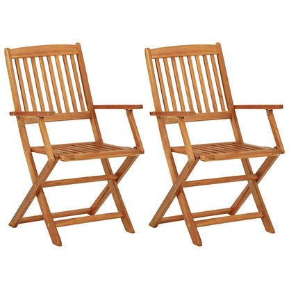 vidaXL Garden Dining Set | Natural Acacia | Solid Acacia wood | Small | Foldable - Brown - 70 cm