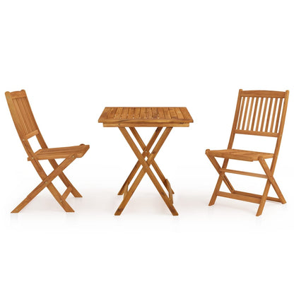 vidaXL Garden Dining Set | Natural Wood | Solid Acacia Wood | Compact | Foldable - Brown - 70 cm