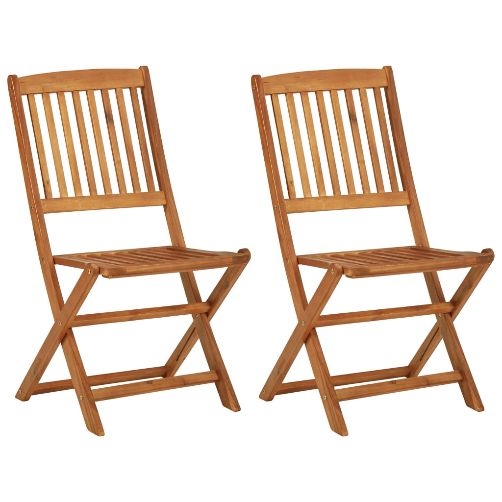 vidaXL Garden Dining Set | Natural Wood | Solid Acacia Wood | Compact | Foldable - Brown - 70 cm