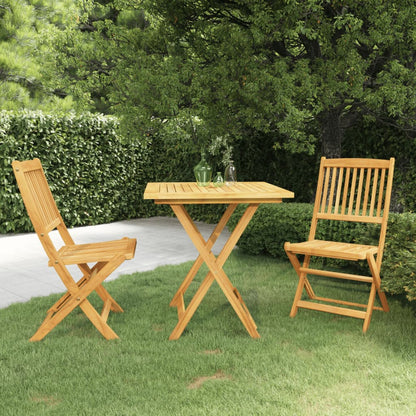 vidaXL Garden Dining Set | Natural Wood | Solid Acacia Wood | Compact | Foldable - Brown - 70 cm