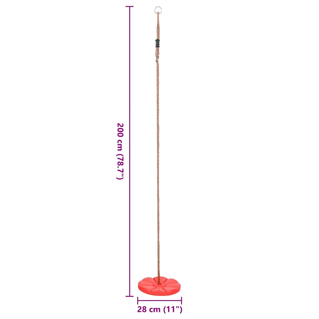 vidaXL Plate Swing 200 cm Red - 28 x 200 cm
