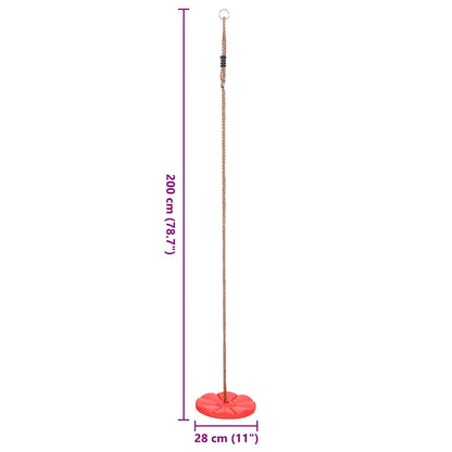 vidaXL Plate Swing 200 cm Red - 28 x 200 cm