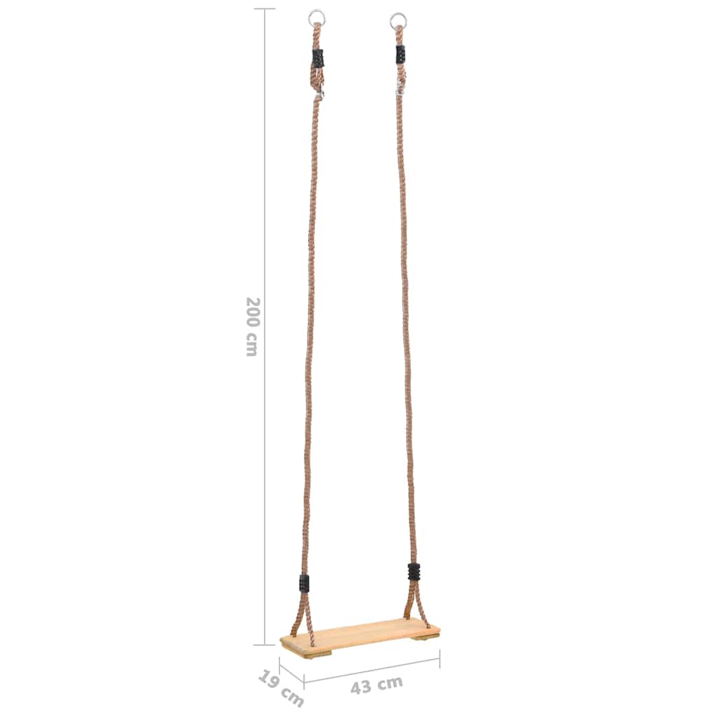 vidaXL Board Swing 200 cm Solid Pinewood - Brown