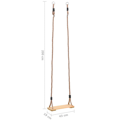 vidaXL Board Swing 200 cm Solid Pinewood - Brown