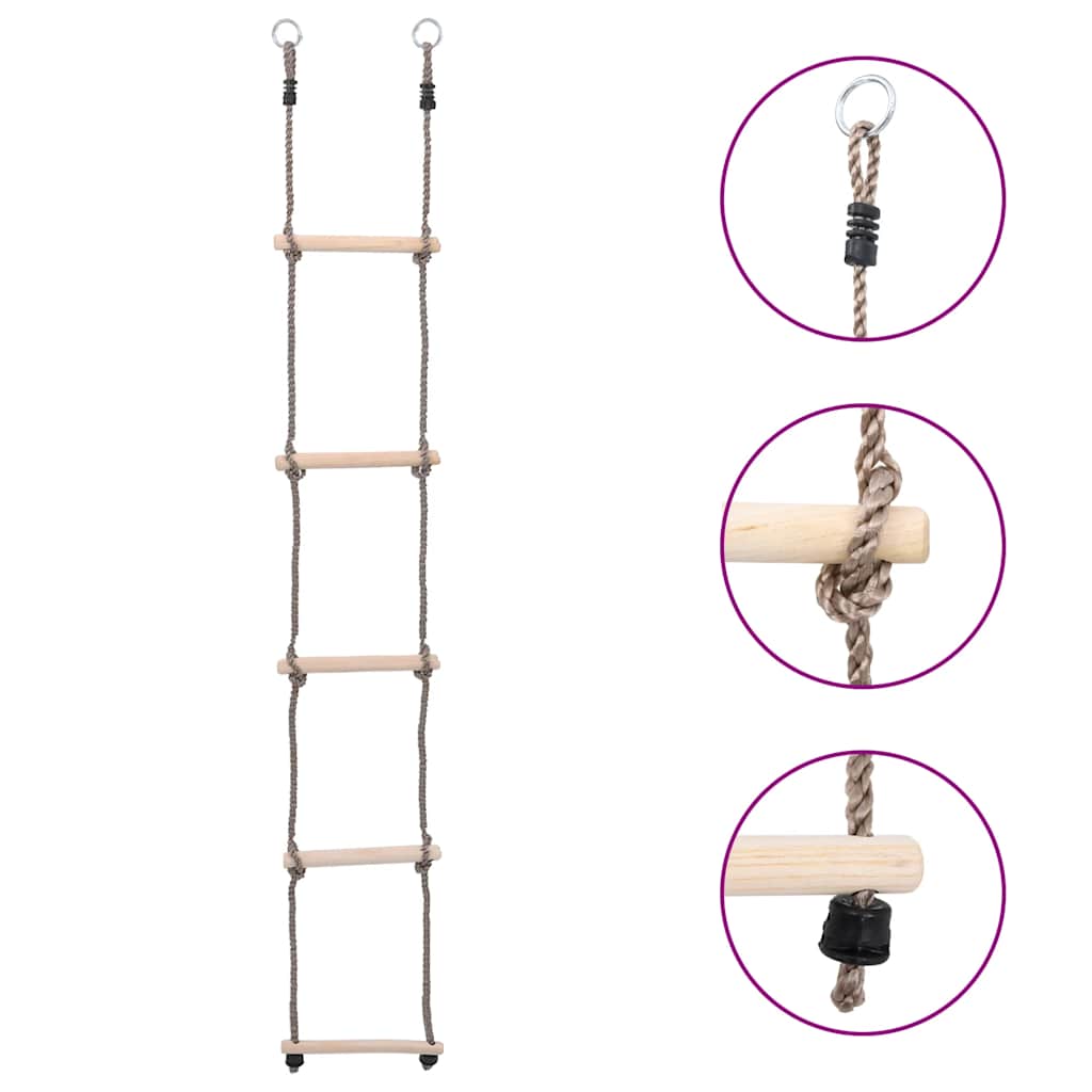 vidaXL 5-Step Ladder 210 cm Solid Pinewood - Brown