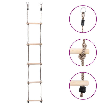 vidaXL 5-Step Ladder 210 cm Solid Pinewood - Brown