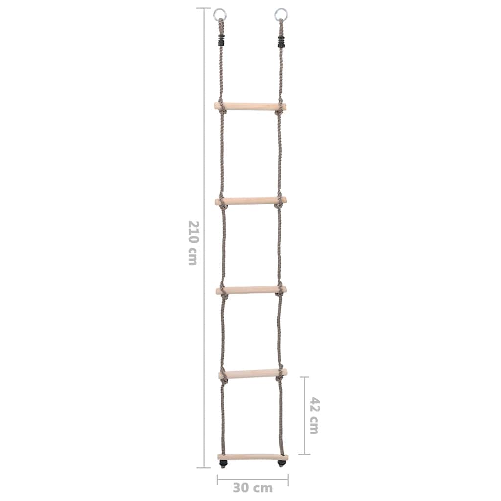 vidaXL 5-Step Ladder 210 cm Solid Pinewood - Brown