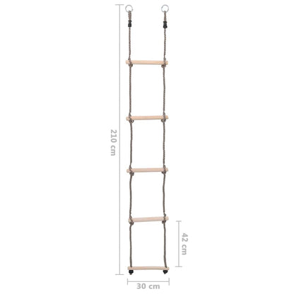 vidaXL 5-Step Ladder 210 cm Solid Pinewood - Brown