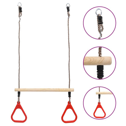 vidaXL Trapeze Swing Bar with Rings - Multicolour