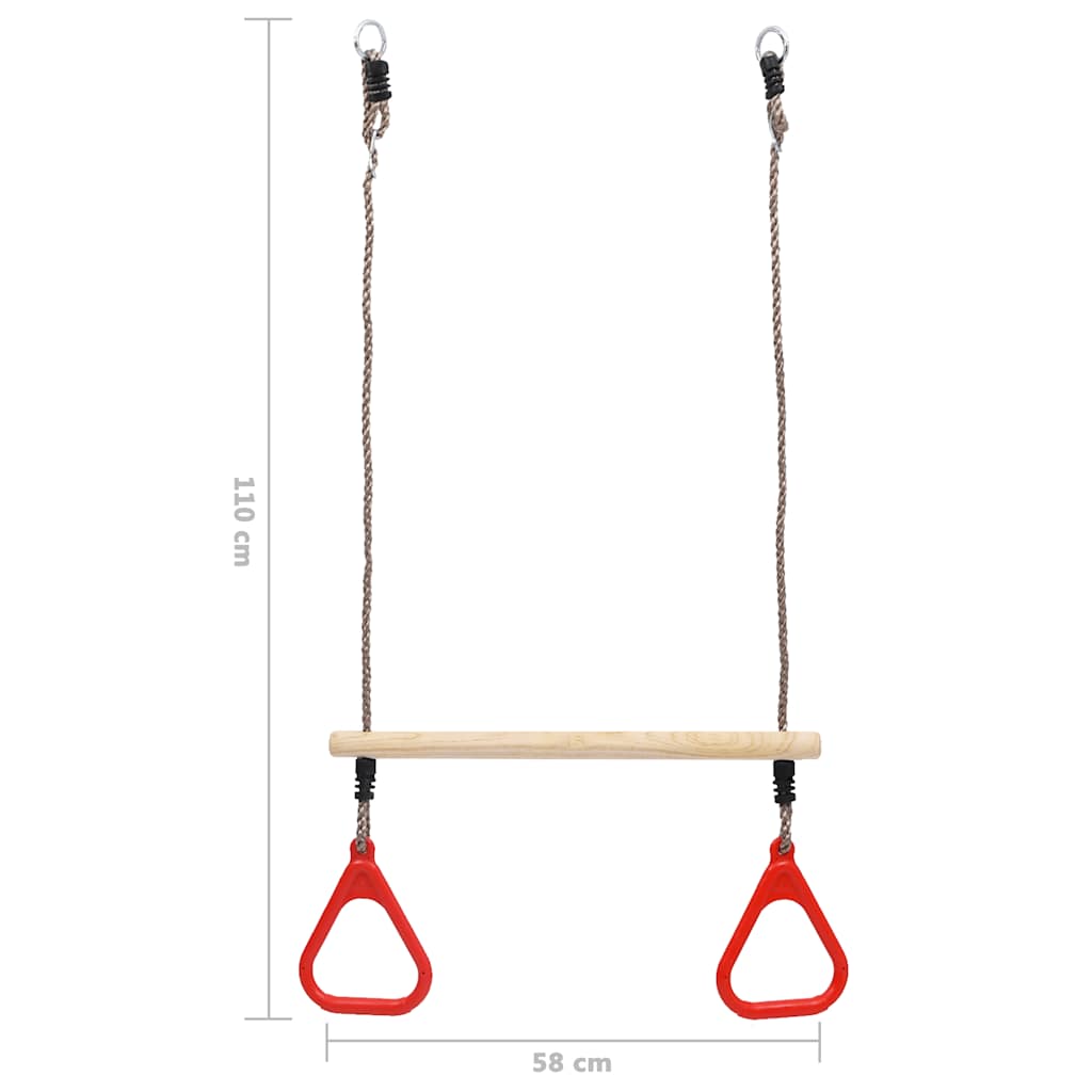 vidaXL Trapeze Swing Bar with Rings - Multicolour