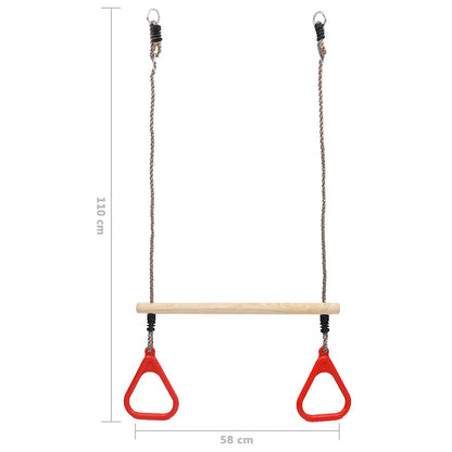 vidaXL Trapeze Swing Bar with Rings - Multicolour