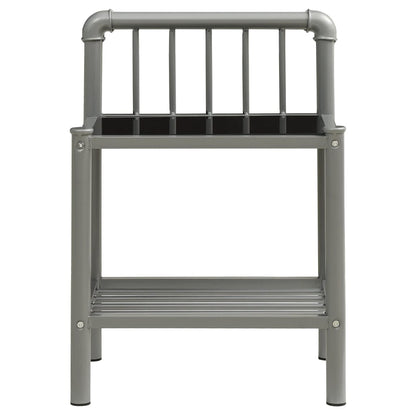 vidaXL Bedside Cabinets 2 pcs Grey and Black Metal and Glass