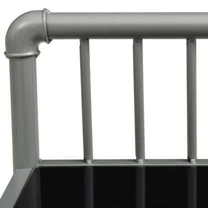 vidaXL Bedside Cabinets 2 pcs Grey and Black Metal and Glass