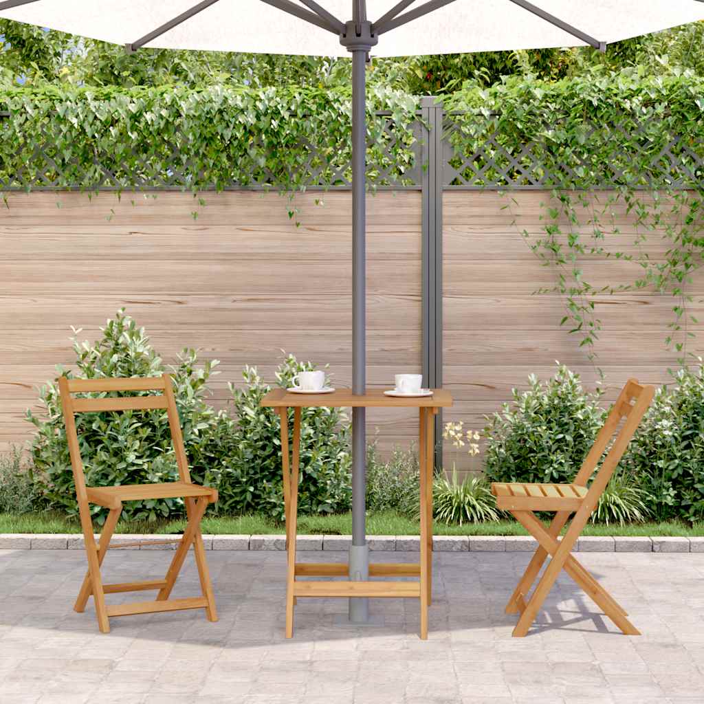 vidaXL Folding Garden Table 60x60x75 cm Solid Acacia Wood - Brown
