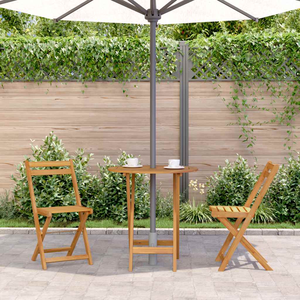 vidaXL Folding Garden Table 70 cm Solid Acacia Wood - Brown