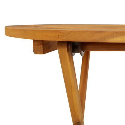 vidaXL Folding Garden Table 70 cm Solid Acacia Wood - Brown