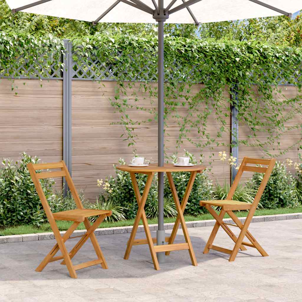 vidaXL Folding Garden Table 70 cm Solid Acacia Wood - Brown
