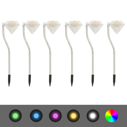 vidaXL Solar LED Garden Lights 6 pcs 9x7.8x29.5 cm - Silver
