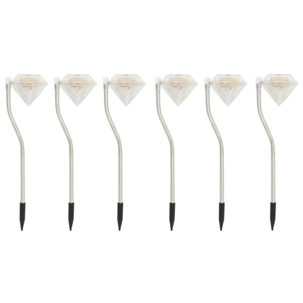 vidaXL Solar LED Garden Lights 6 pcs 9x7.8x29.5 cm - Silver