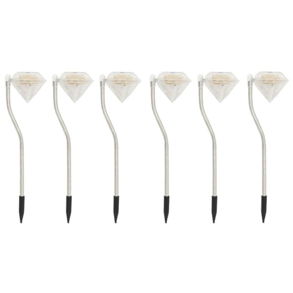 vidaXL Solar LED Garden Lights 6 pcs 9x7.8x29.5 cm - Silver