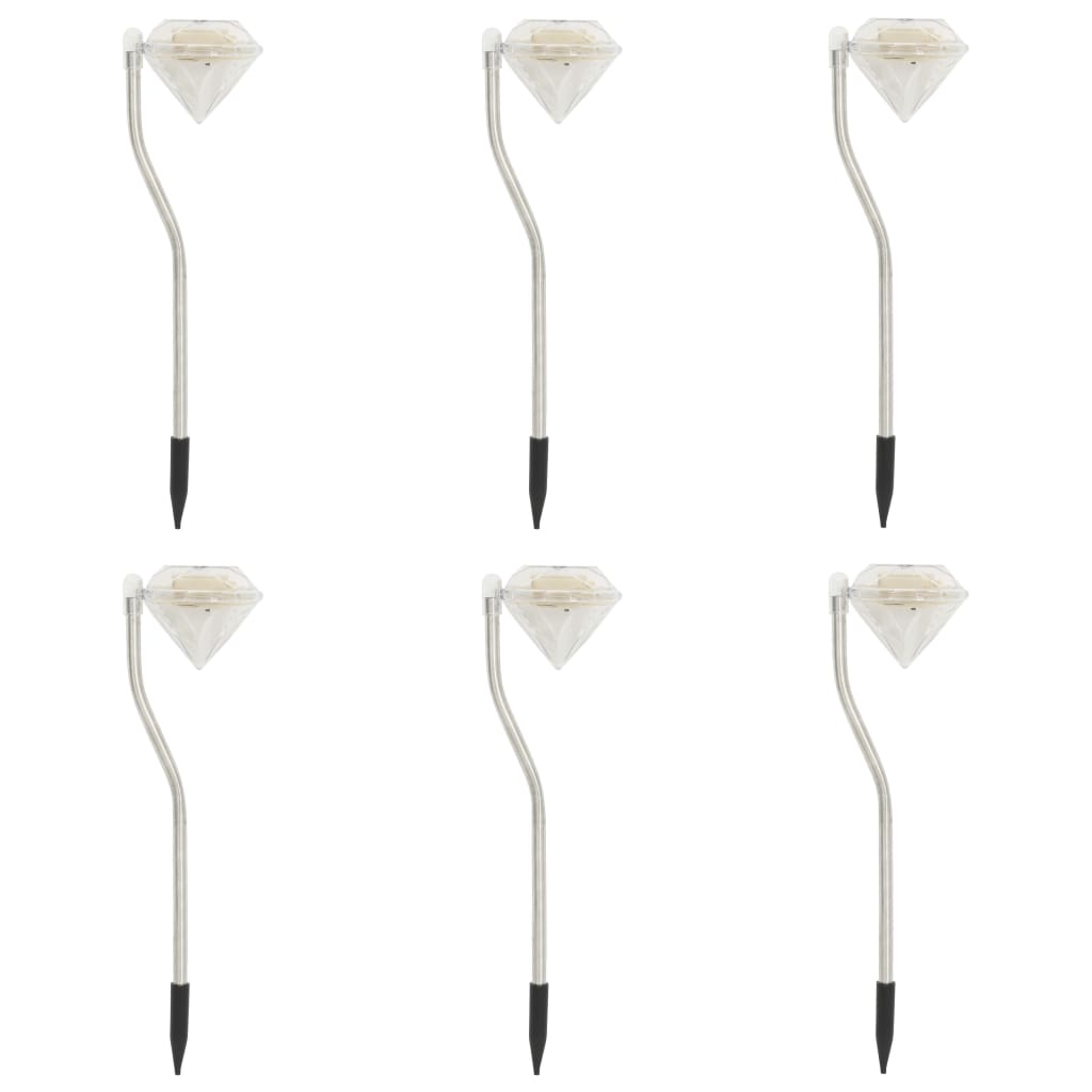 vidaXL Solar LED Garden Lights 6 pcs 9x7.8x29.5 cm - Silver