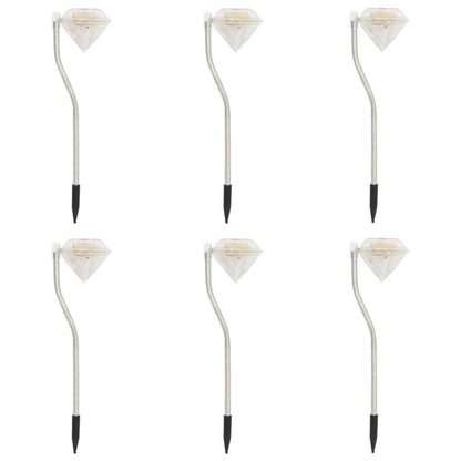 vidaXL Solar LED Garden Lights 6 pcs 9x7.8x29.5 cm - Silver