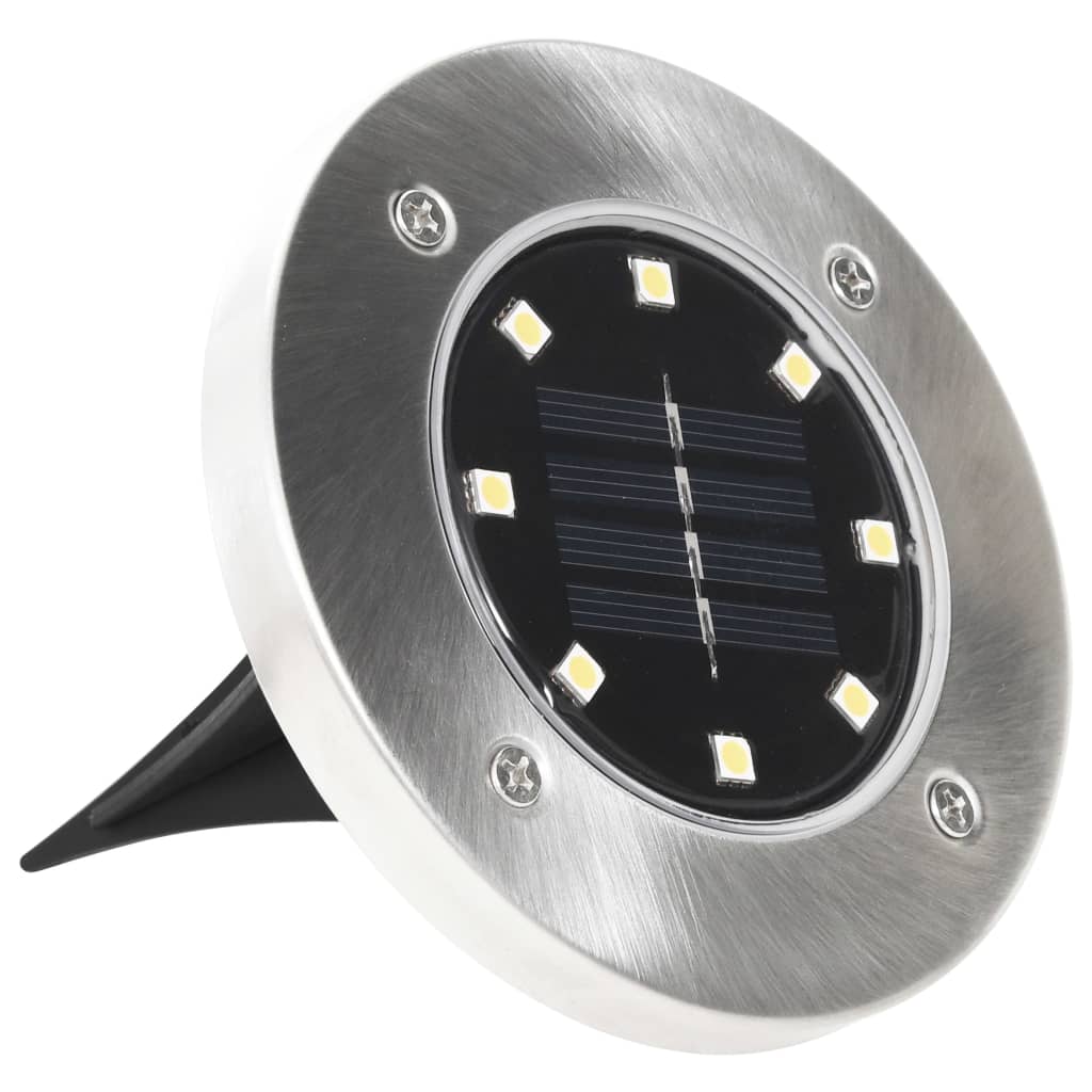 vidaXL Solar Ground Lights 8 pcs LED Lights RGB Colour - Silver