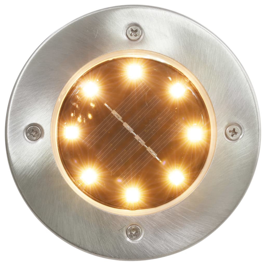 vidaXL Solar Ground Lights 8 pcs LED Lights RGB Colour - Silver