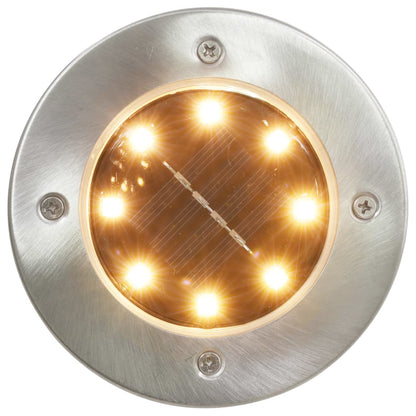 vidaXL Solar Ground Lights 8 pcs LED Lights RGB Colour - Silver