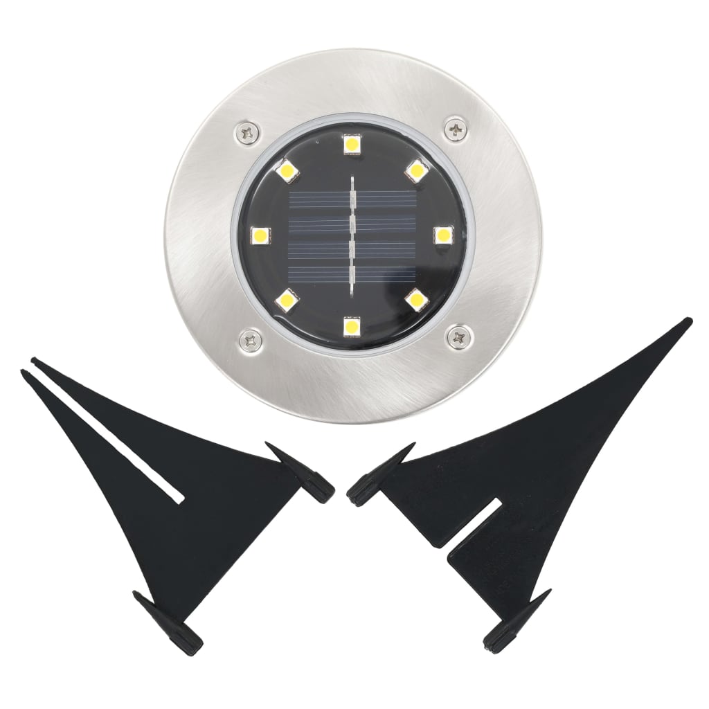 vidaXL Solar Ground Lights 8 pcs LED Lights RGB Colour - Silver