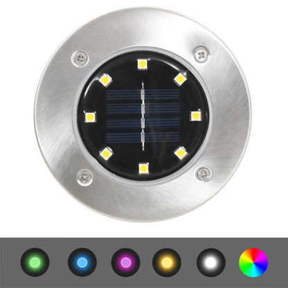 vidaXL Solar Ground Lights 8 pcs LED Lights RGB Colour - Silver