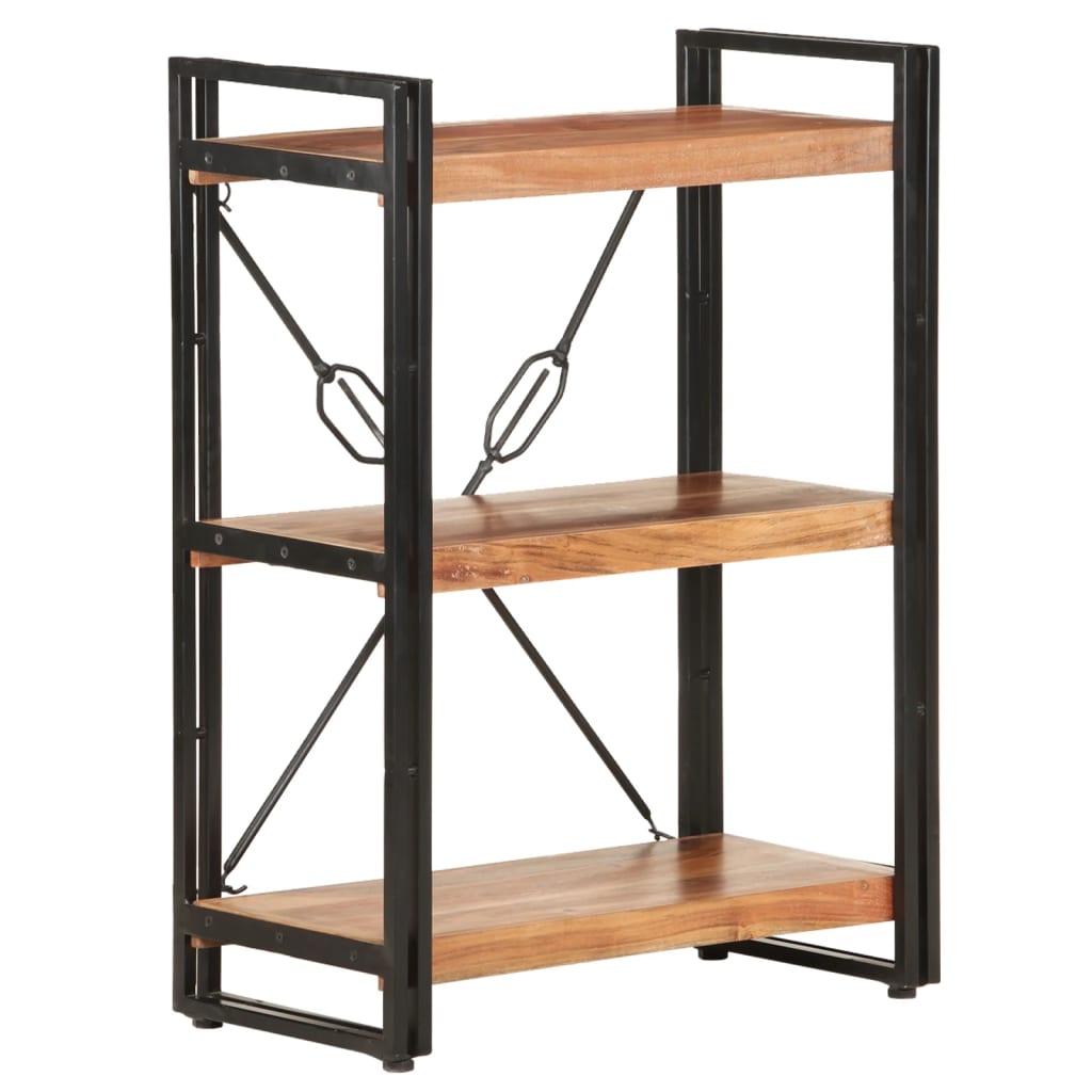 vidaXL 3-Tier Bookcase 60x30x80 cm Solid Acacia Wood - Brown