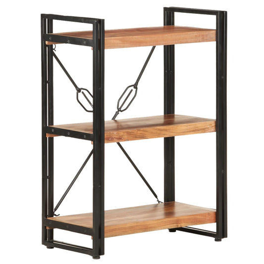 vidaXL 3-Tier Bookcase 60x30x80 cm Solid Acacia Wood - Brown
